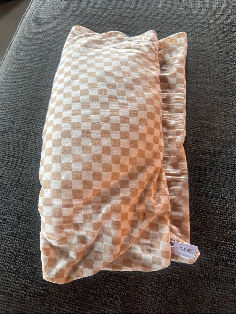 solly baby Cream Checkerboard Baby Swaddle
